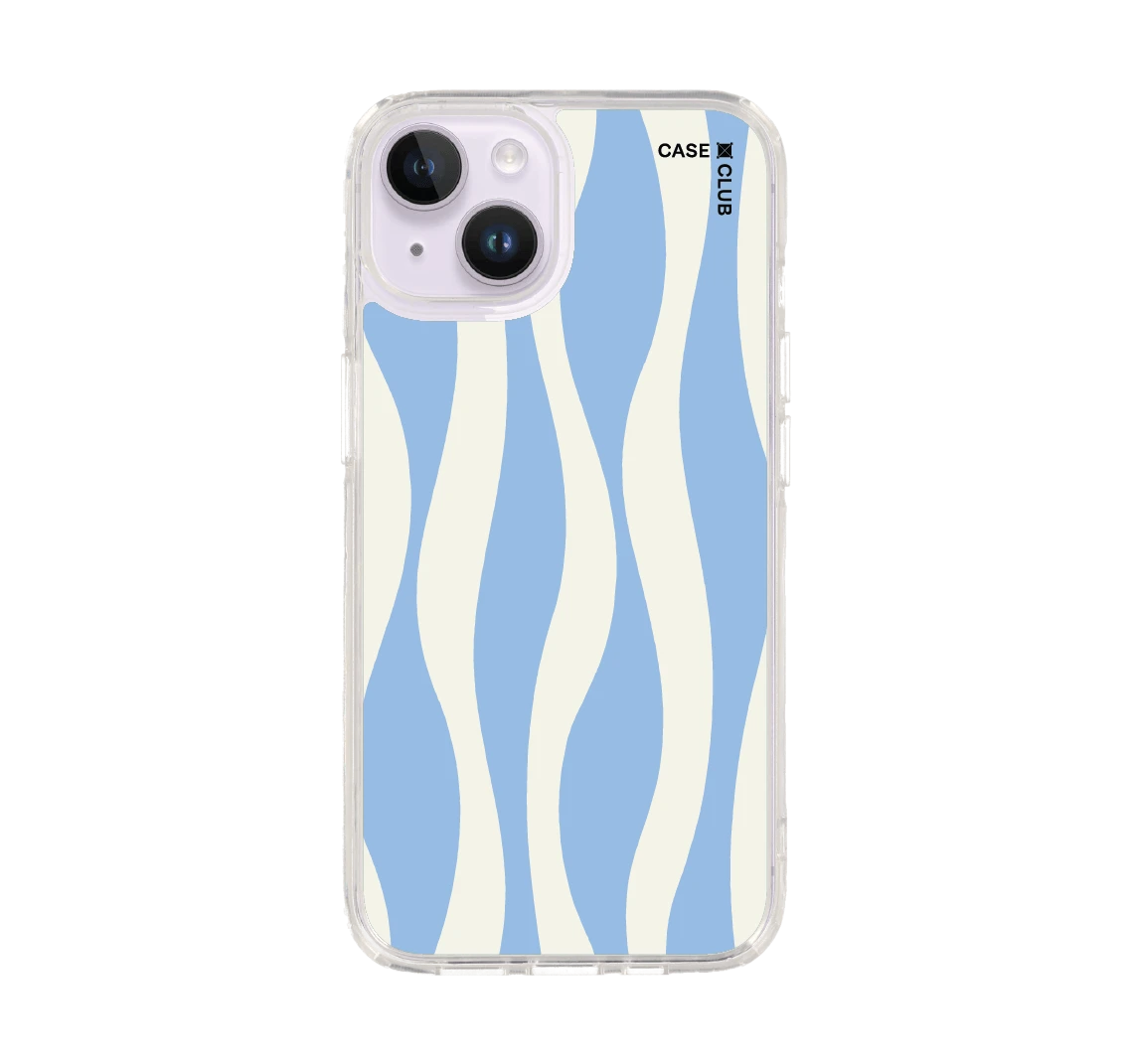 white & blue wavy pattern